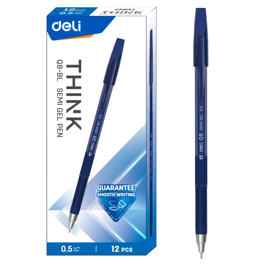 0.7mm Deli Blue Tip Pen Semi Gel