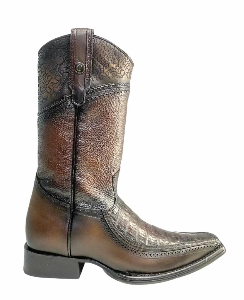 1B1DFY - Cuadra brown dress cowboy caiman boots for men