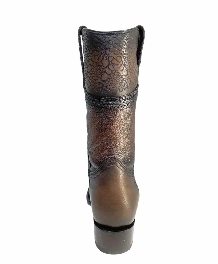 1B1DFY - Cuadra brown dress cowboy caiman boots for men