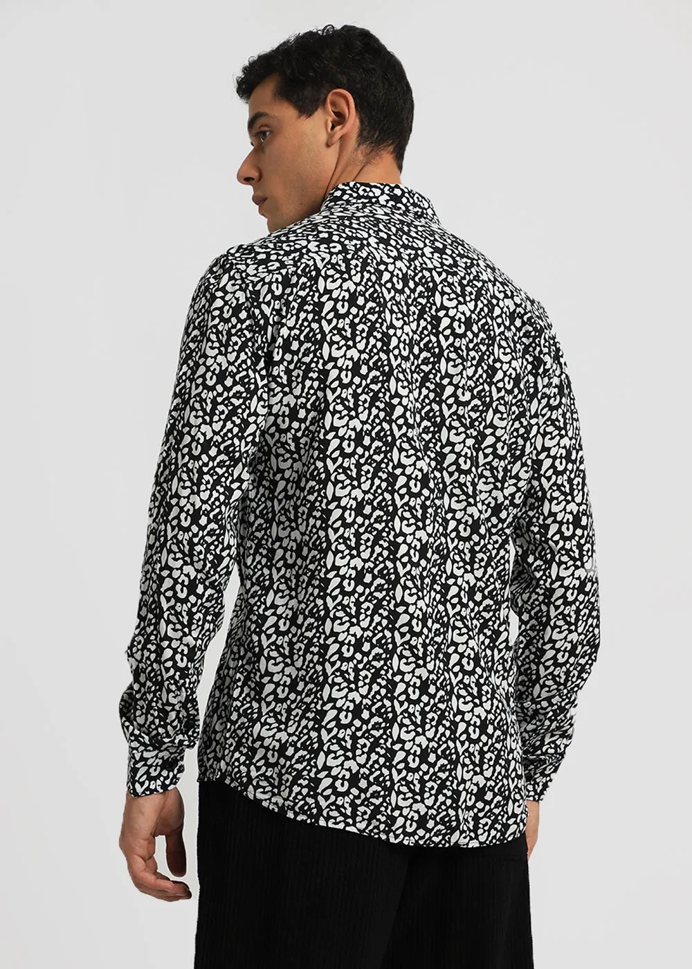 Achromatic Rosette Print Full sleeve shirt