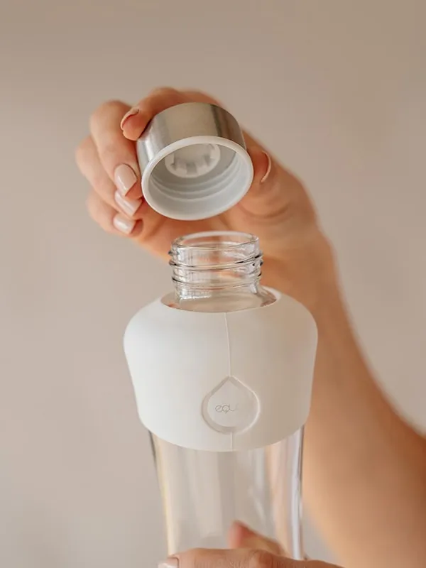 Active White Glass Bottle