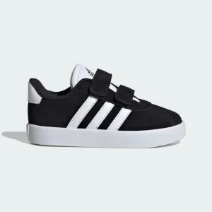 ADIDAS KID'S VL COURT 3.0 BLACK/WHITE SNEAKER SHOES