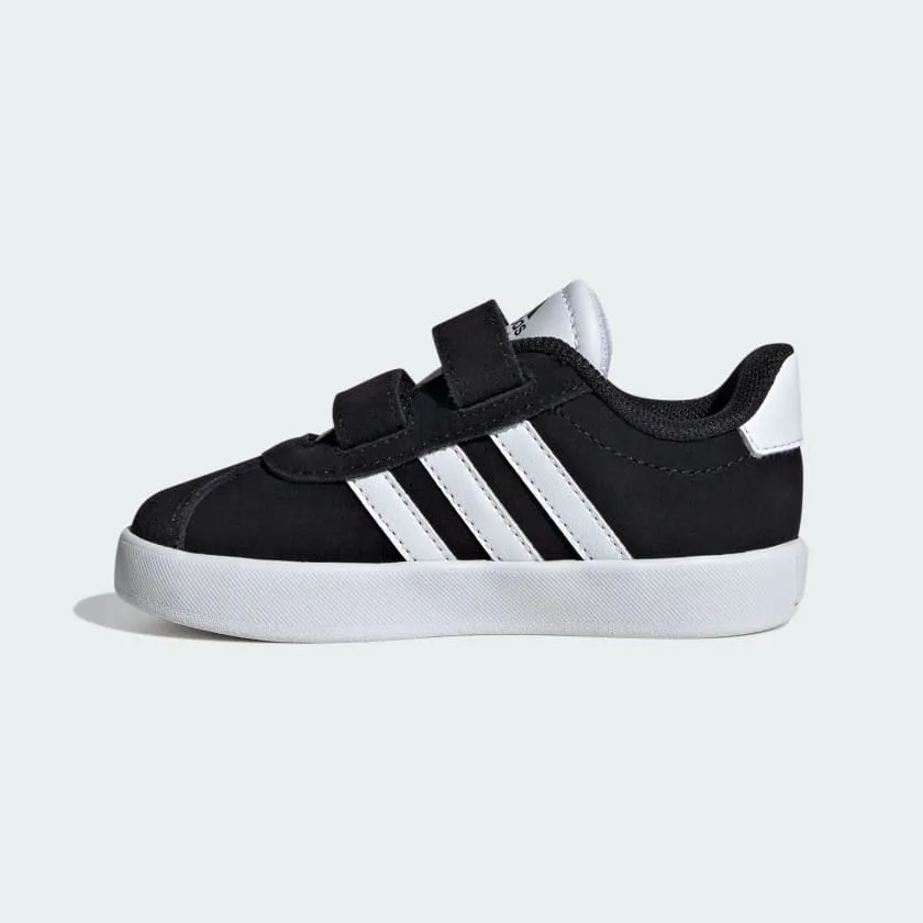 ADIDAS KID'S VL COURT 3.0 BLACK/WHITE SNEAKER SHOES