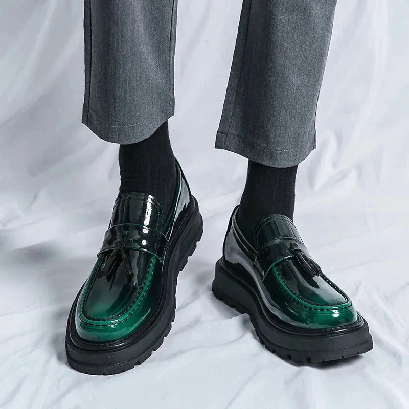 Amozae- Beon Flatform Patent Tassel Loafers