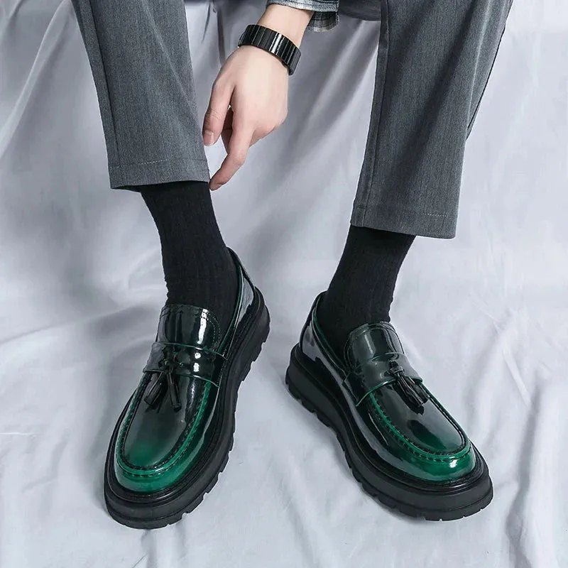 Amozae- Beon Flatform Patent Tassel Loafers