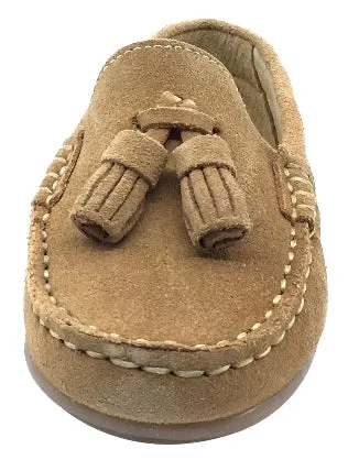 Andanines  Boy's Suede Tassel Loafers, Arena Sand