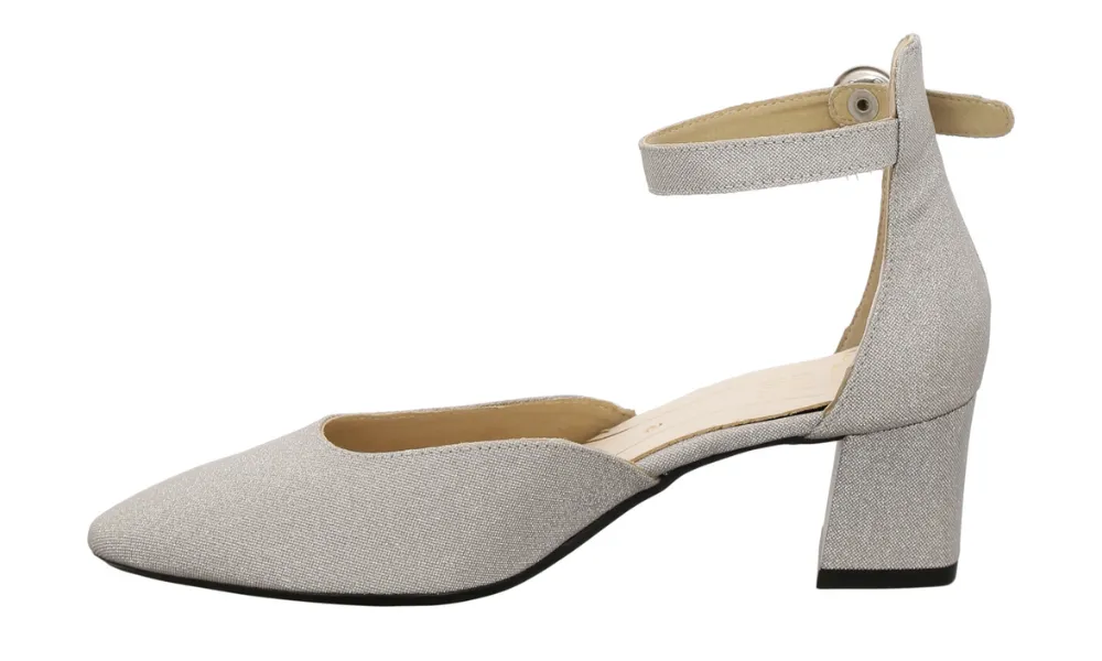 Ara - London Mid-Heel with Ankle Strap Silver