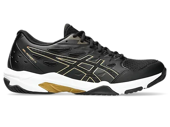 Asics Gel-Rocket 11 Unisex Court Shoe Black/Pure Gold