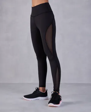 Athletic High-Waisted Mesh Leggings in Second SKN