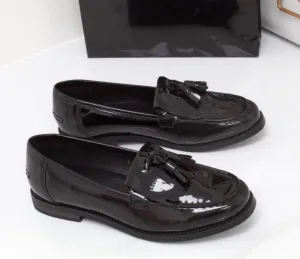 Ava - Black Patent Tassle Loafer