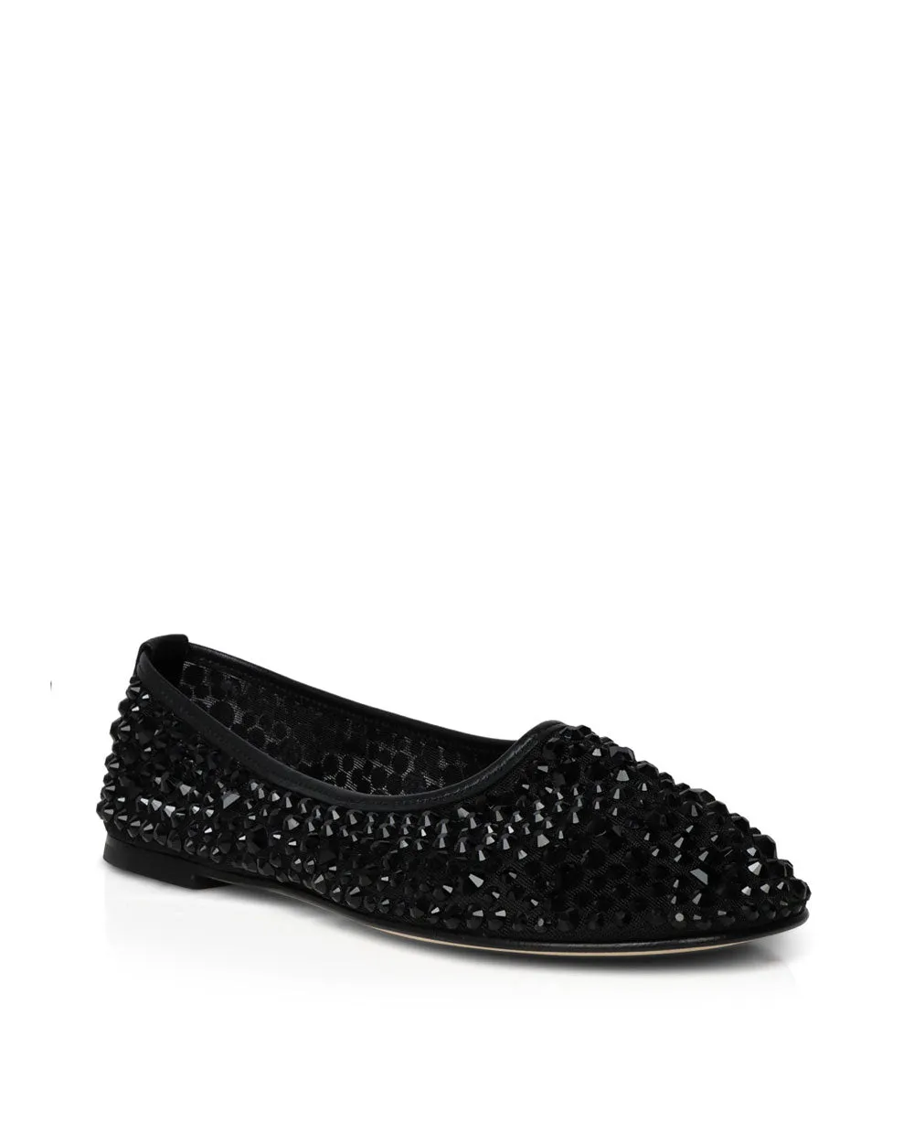 Balla Large Crystal Ballet Flat in Black