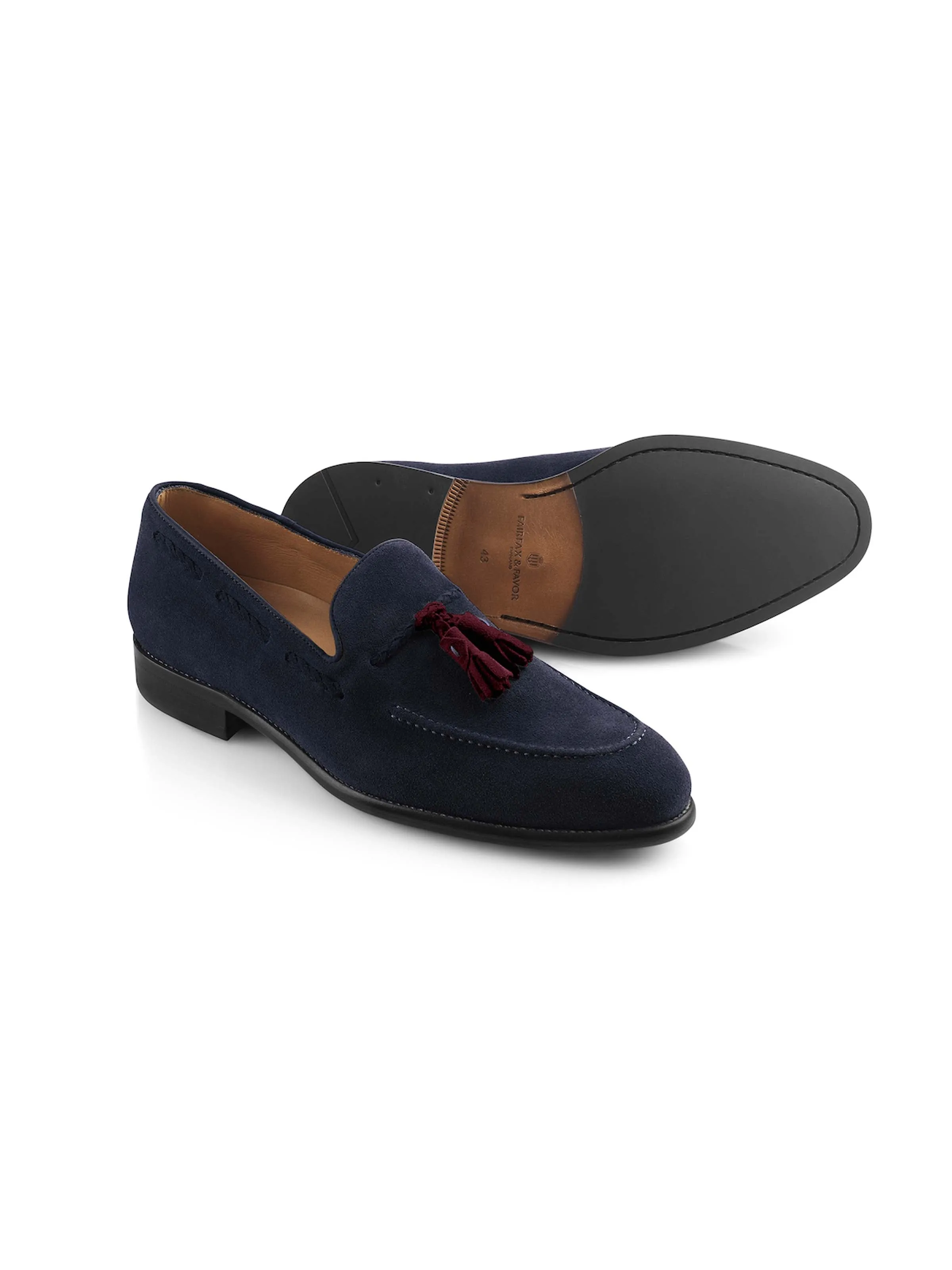 Bedingfeld II - Navy & Burgundy Suede