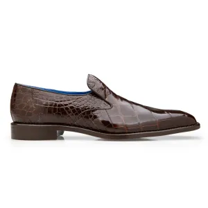 Belvedere Genova in Chocolate Brown Genuine American Alligator Loafers