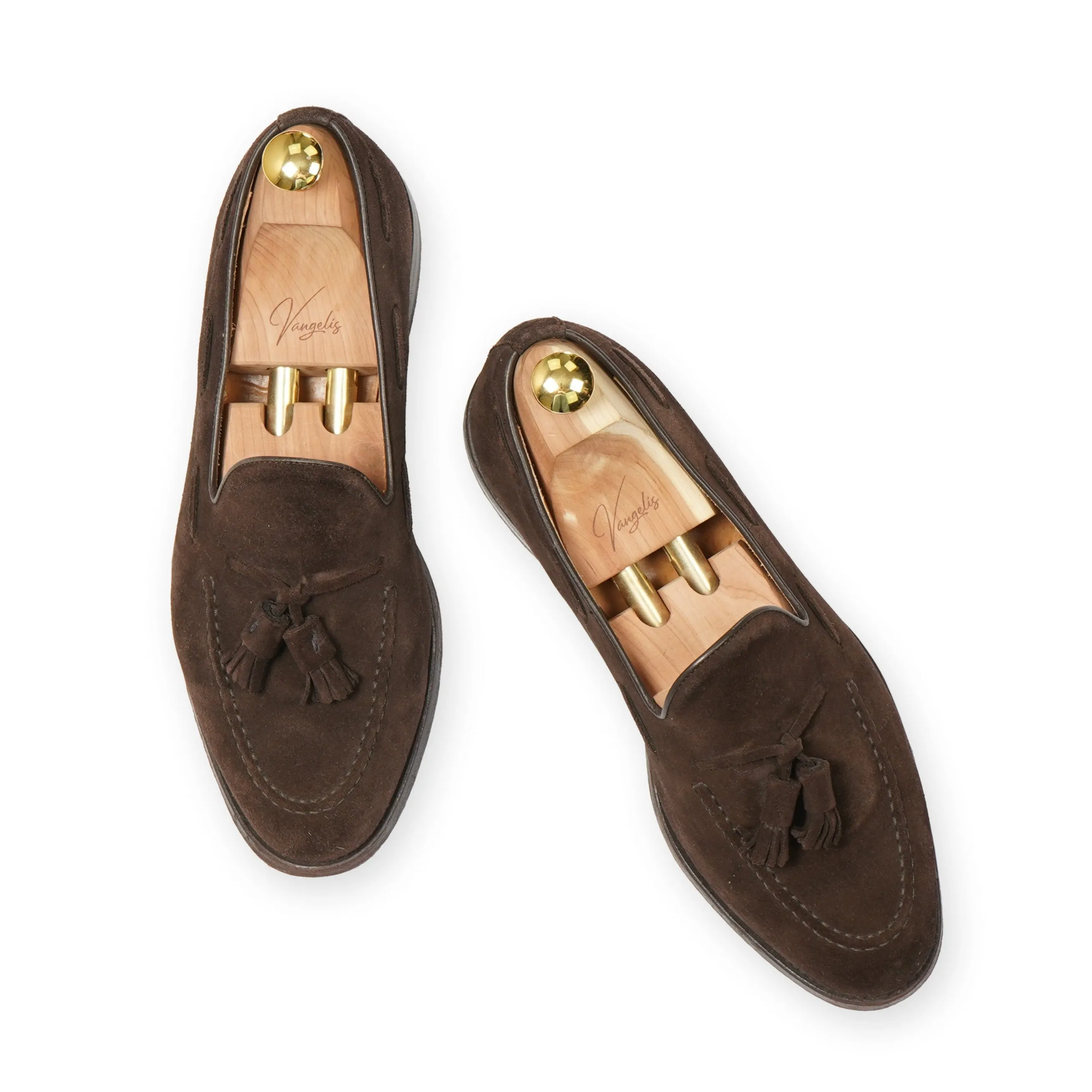 Berwick - Dark Brown Suede Tassel Loafers UK 9/EU 43