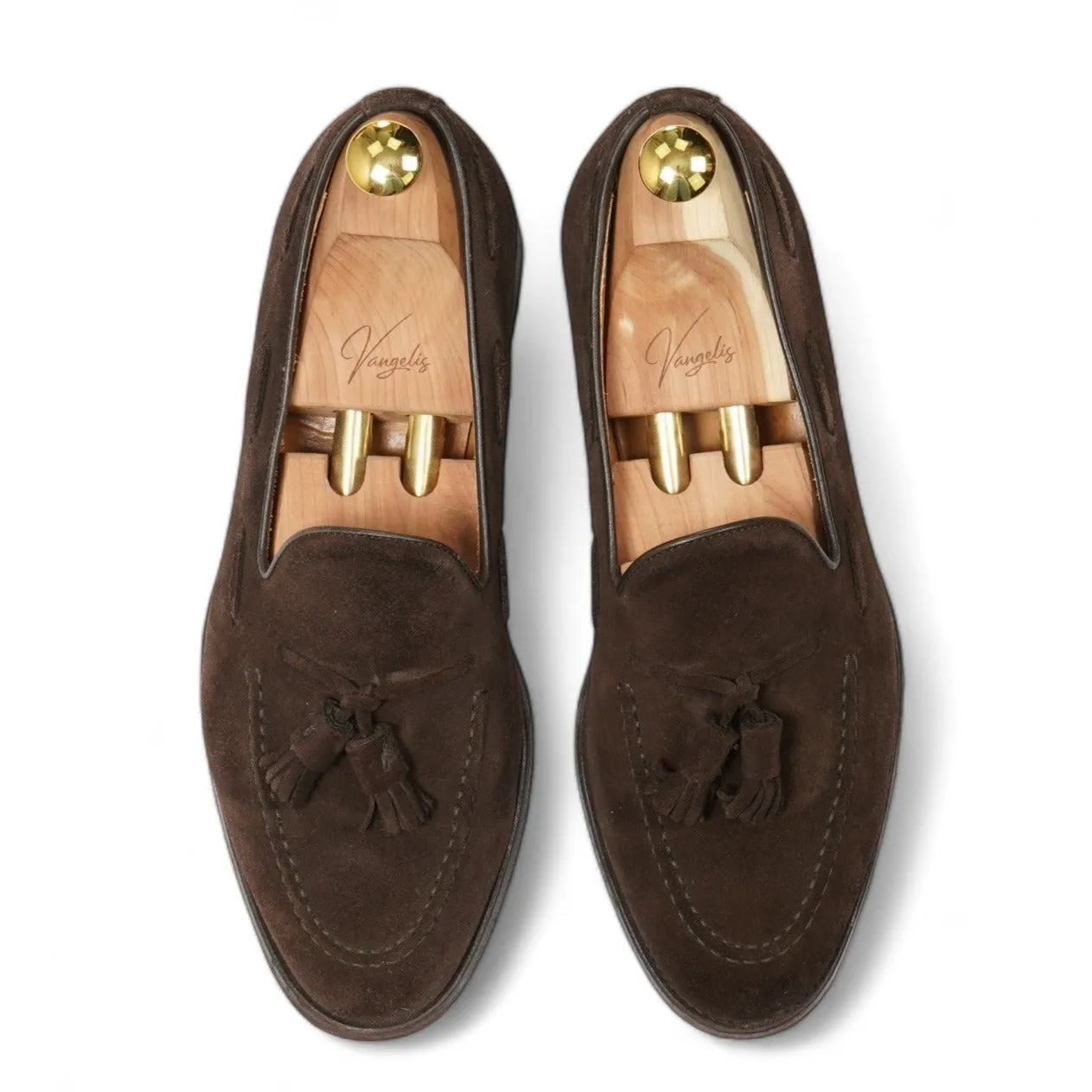 Berwick - Dark Brown Suede Tassel Loafers UK 9/EU 43