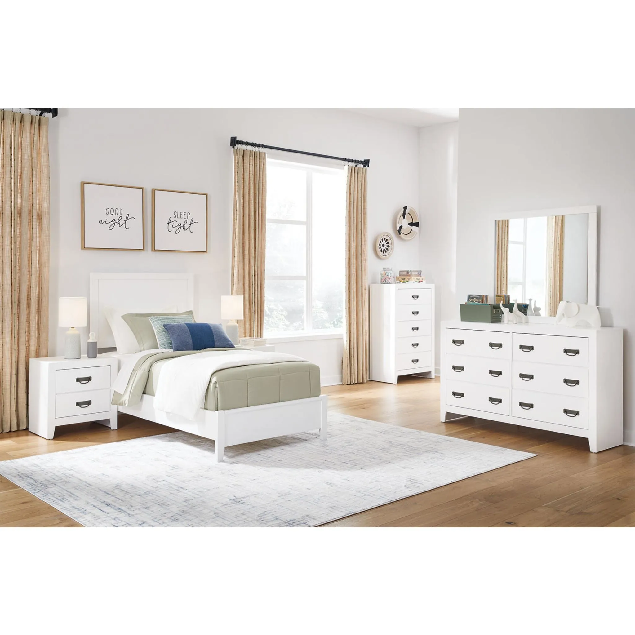 Binterglen Dresser and Mirror - White