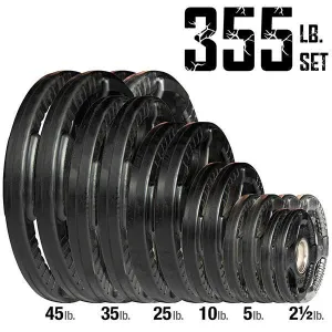 Body Solid 355 lb Rubber Olympic Grip Plate Set