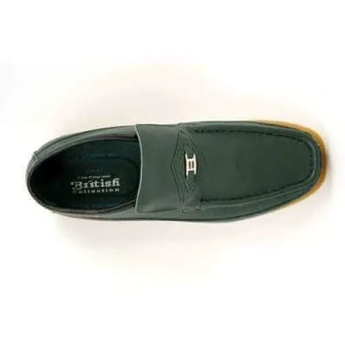 British Walkers BWB Men's Green Leather Slip On