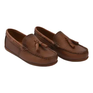 Brown Leather Tassel Loafers