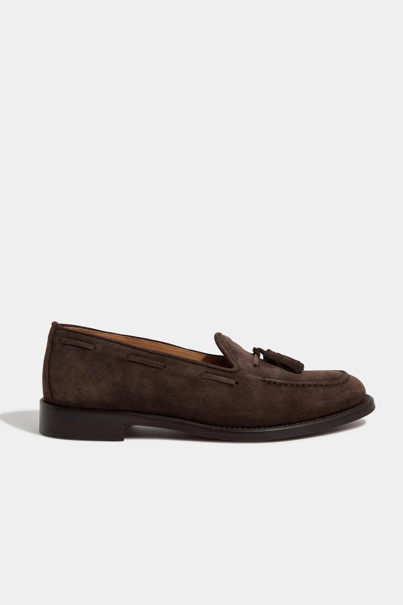 Brown suede tassel loafers - Made In Italy