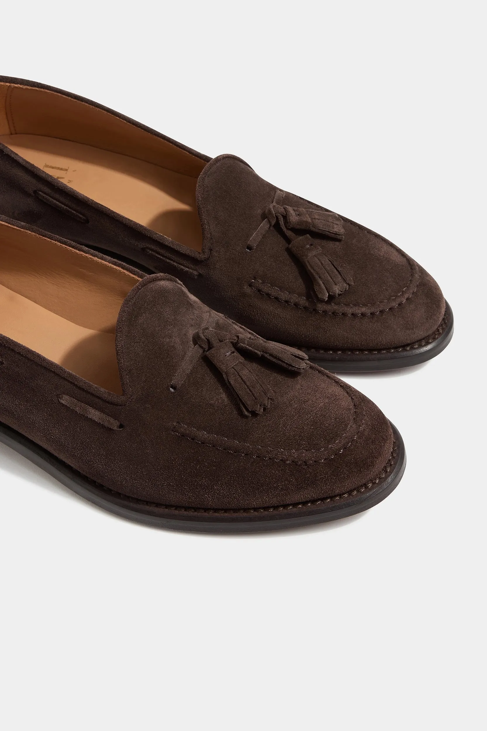 Brown suede tassel loafers - Made In Italy