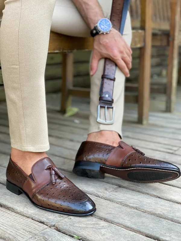 Brown Tassel Loafers for Men by GentWith | Worldwide Shipping