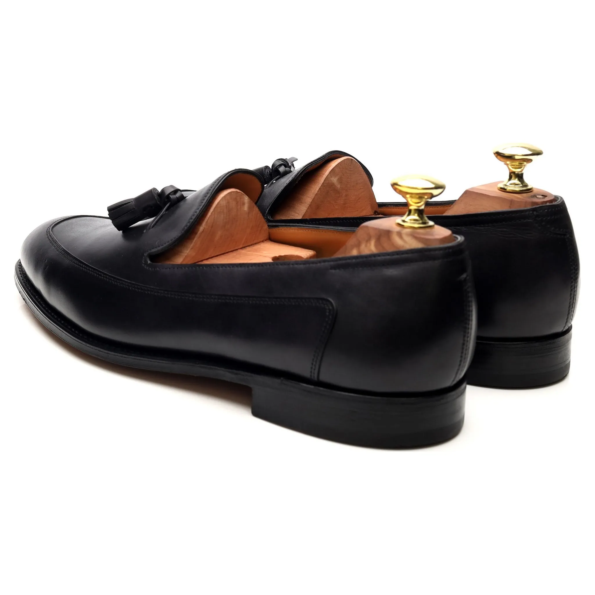 'Buckingham' Black Leather Tassel Loafers UK 7.5 E