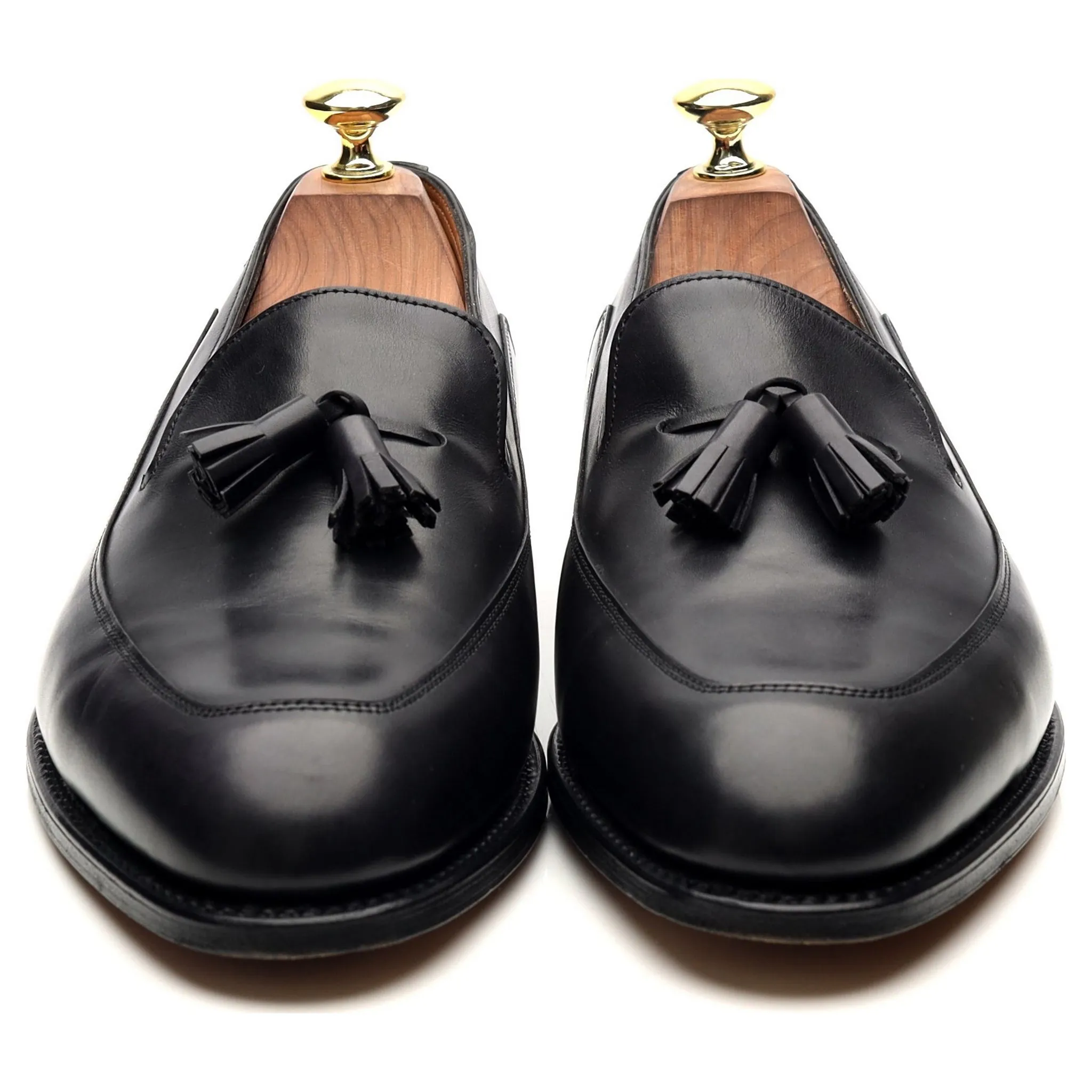 'Buckingham' Black Leather Tassel Loafers UK 7.5 E