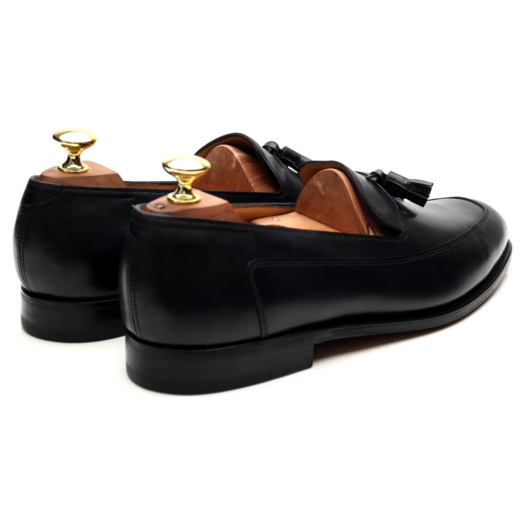 'Buckingham' Black Leather Tassel Loafers UK 7.5 E