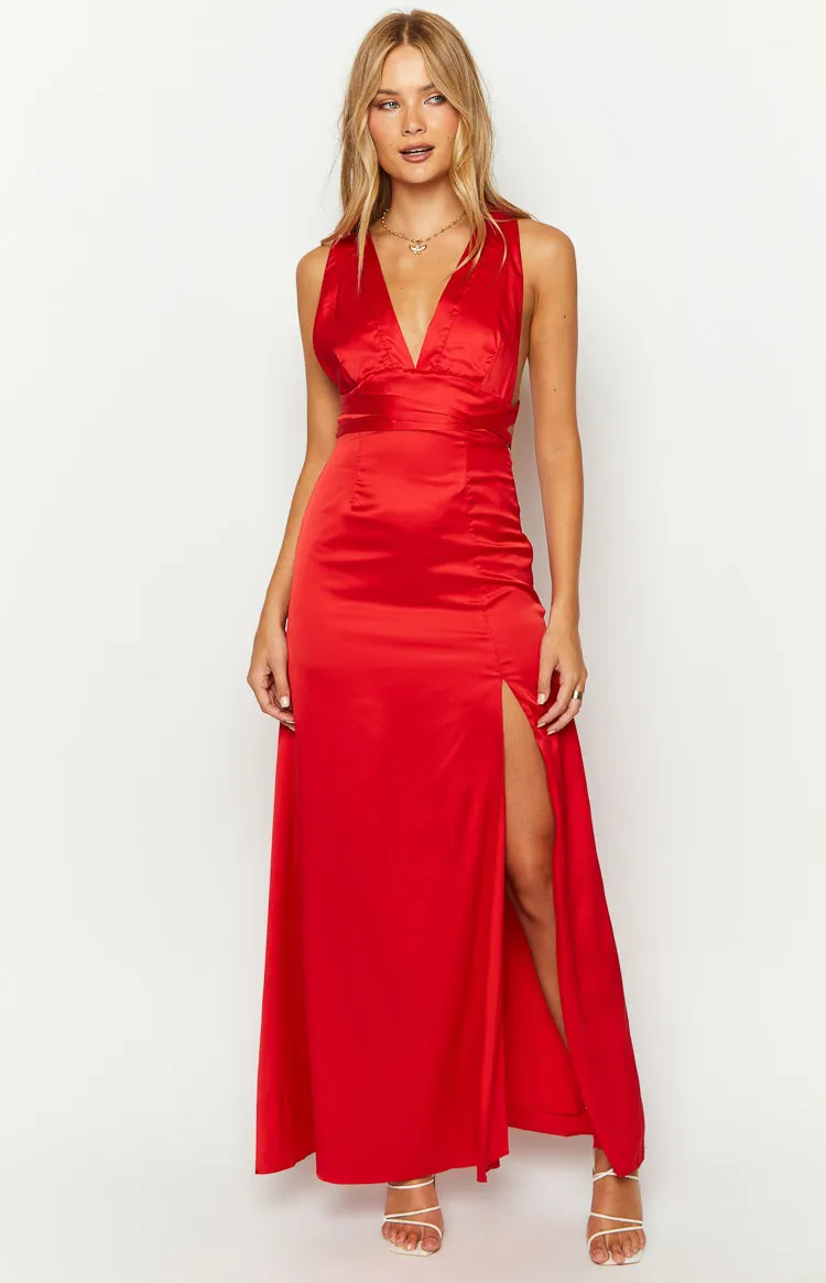 Calista Red Maxi Dress