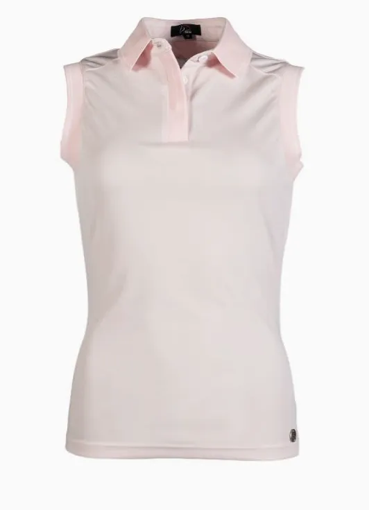 Catherine Sleeveless Pique Polo Shirt