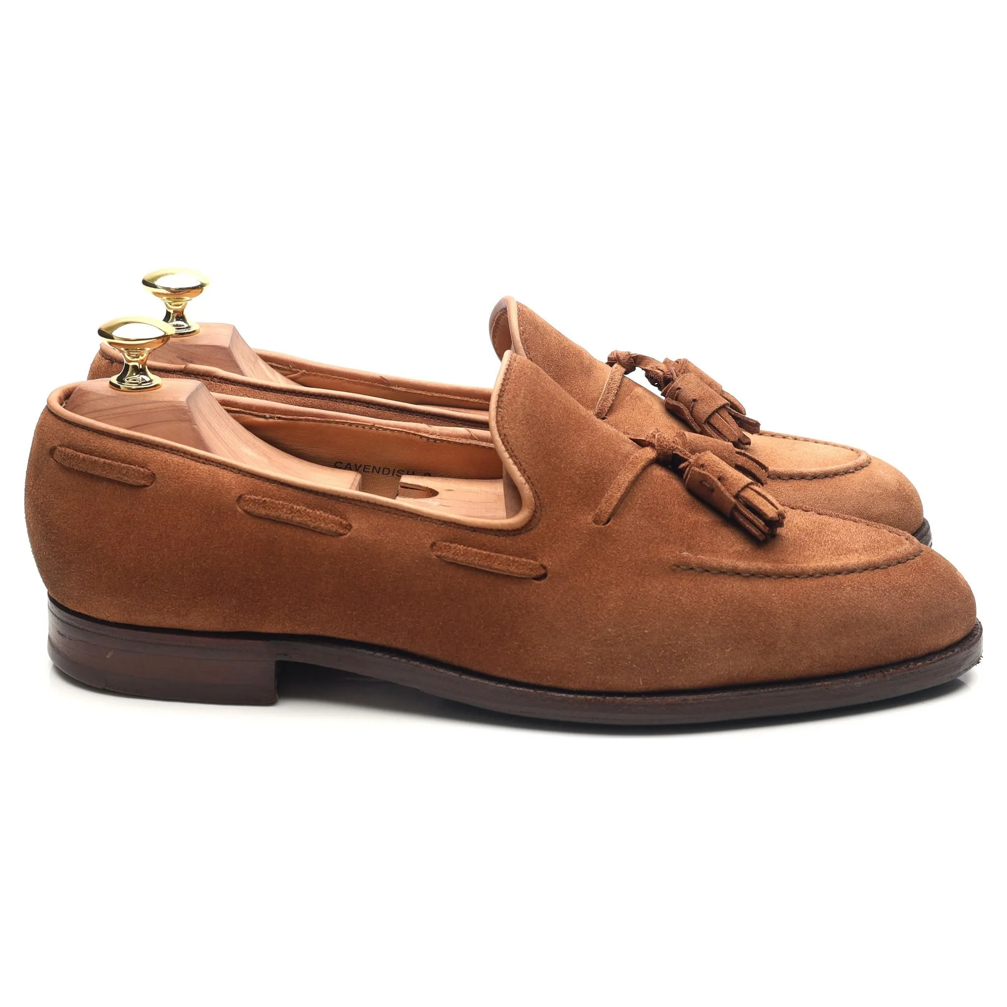 'Cavendish 2' Tan Brown Suede Tassel Loafers UK 8.5 E