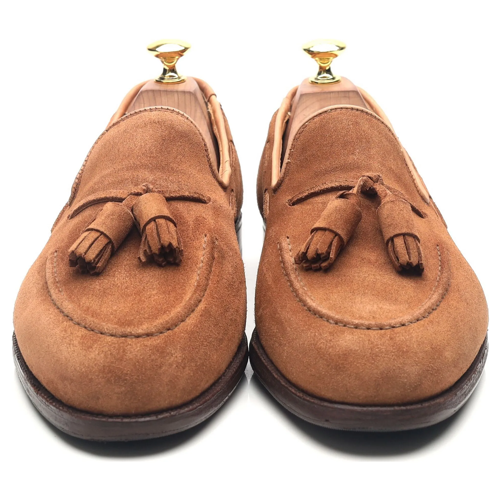 'Cavendish 2' Tan Brown Suede Tassel Loafers UK 8.5 E