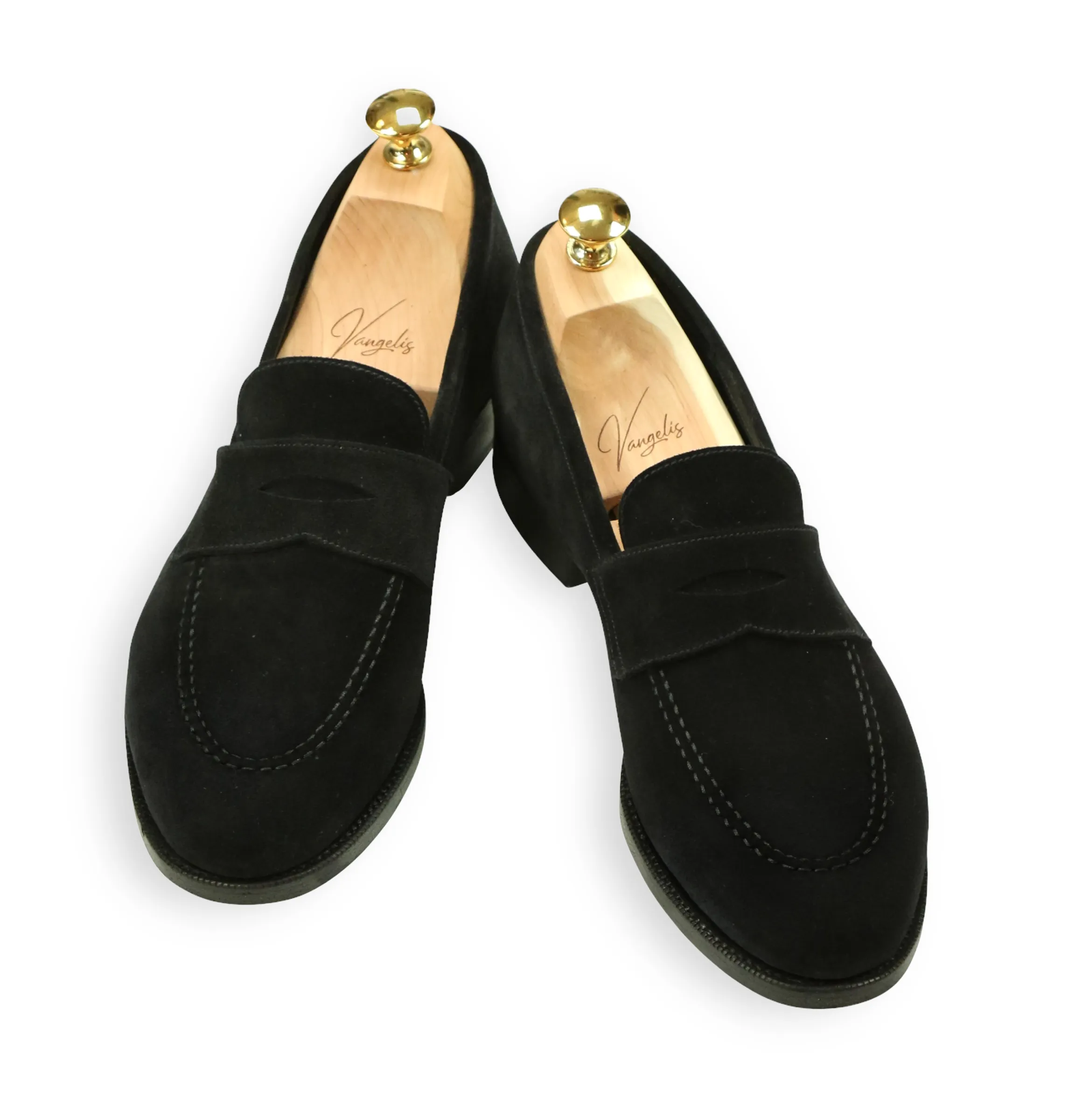 Cavour - Unlined Black Suede Penny Loafer UK 8,5 / EU 42,5