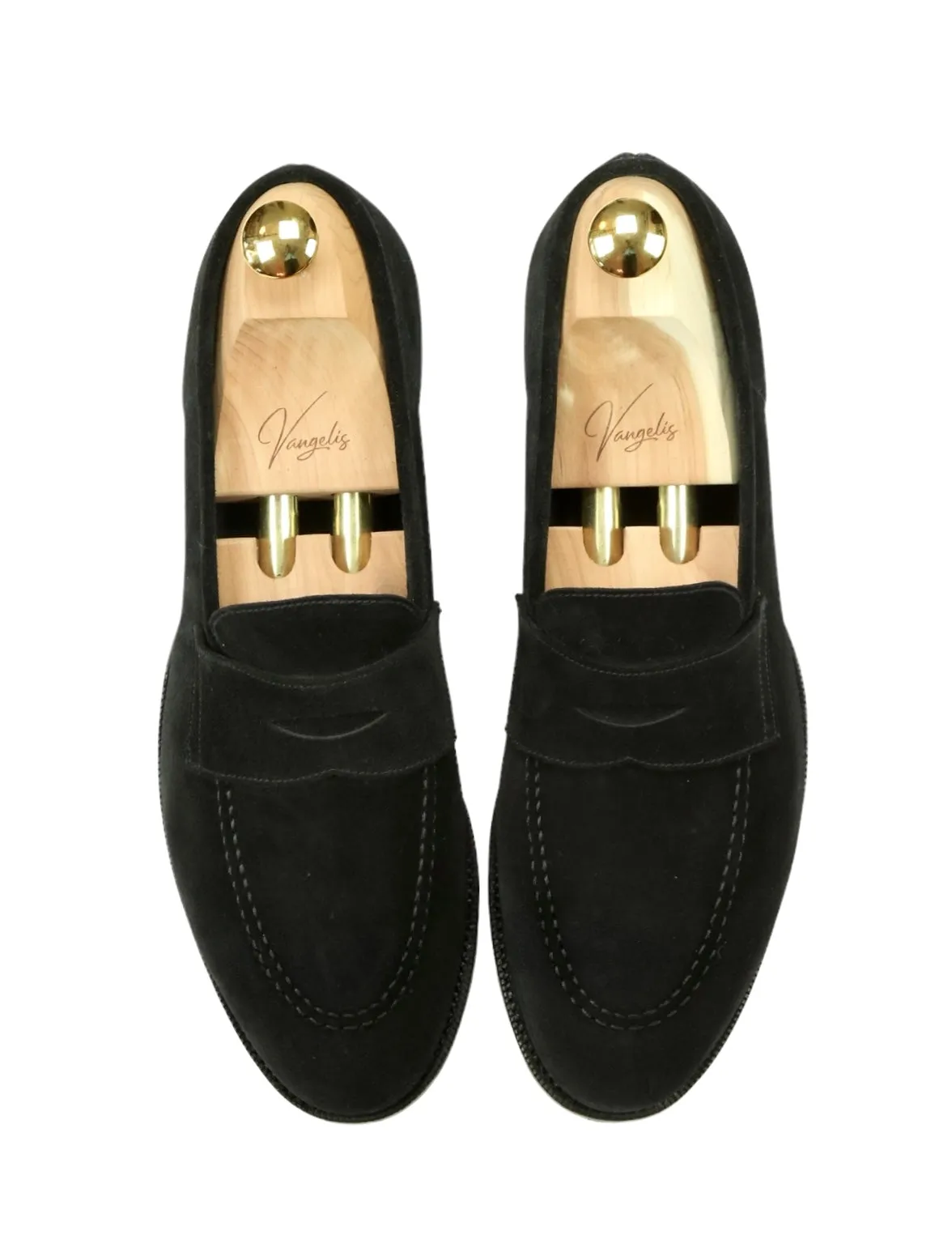 Cavour - Unlined Black Suede Penny Loafer UK 8,5 / EU 42,5