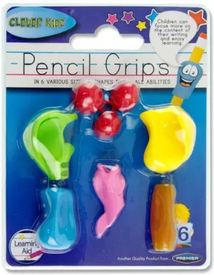 Clever Kids 6 Assorted Pencil Grips