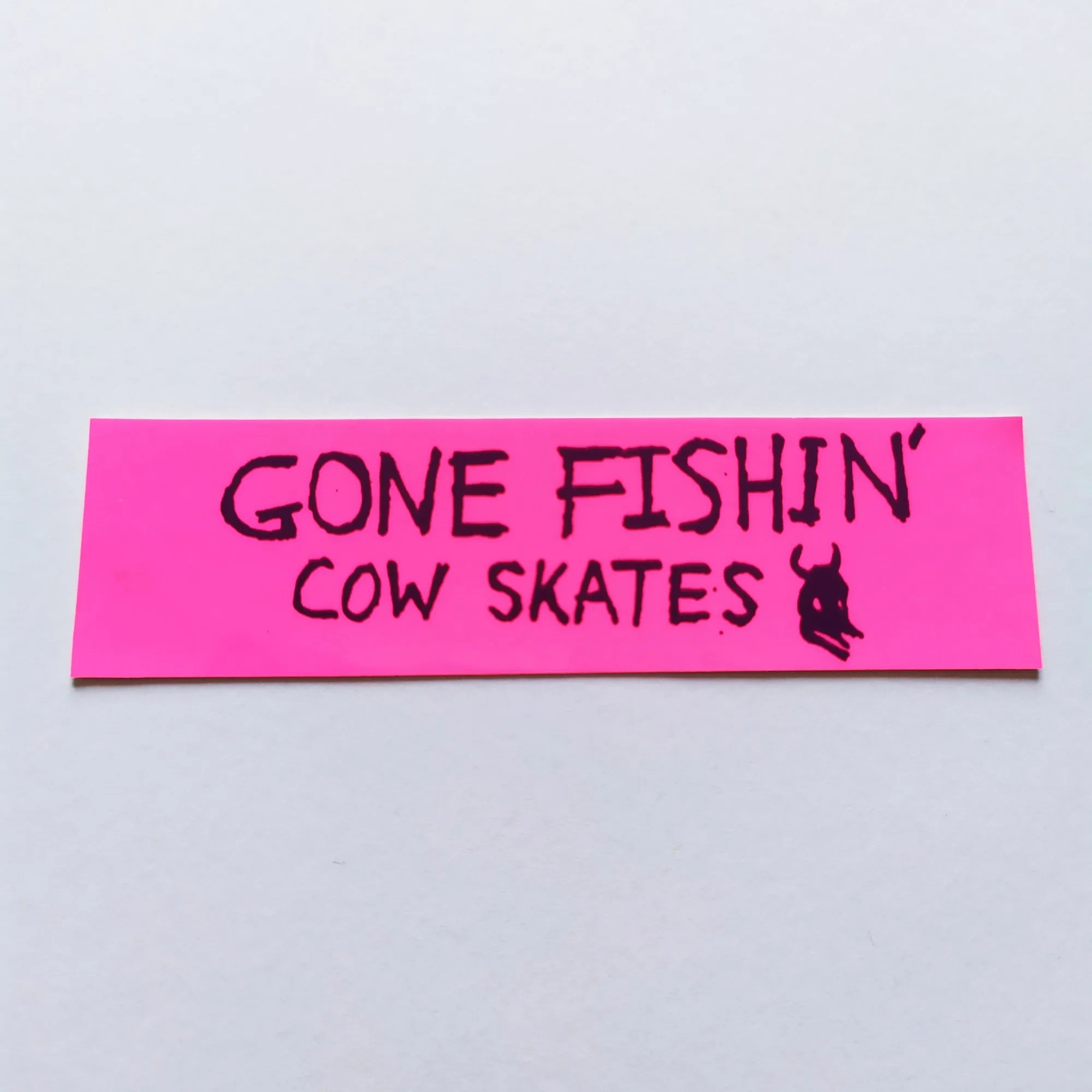 Cow Skates "Gone Fishin" Skateboard Sticker