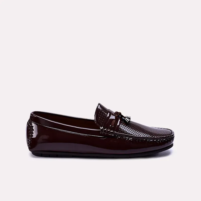 Crispin Brown Perforated Tassel Loafers 0130860