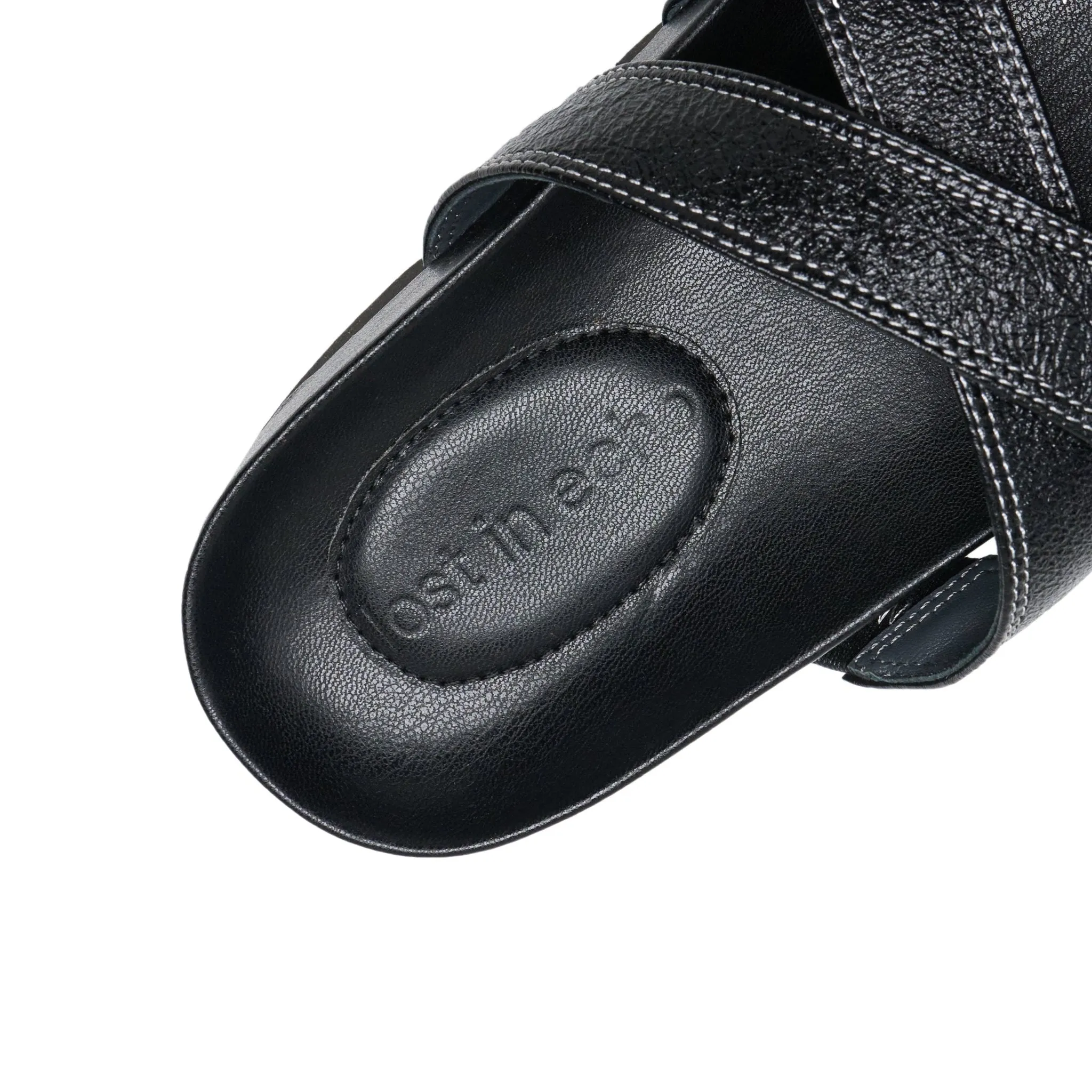 Cross Strap Bun Head Birkenstock Slippers In Black