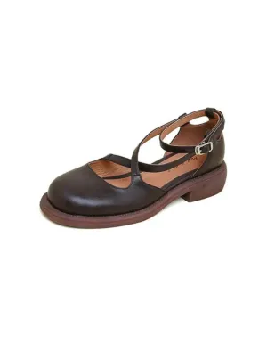 Cross Strap Round Toe Mary Jane Shoes FA248