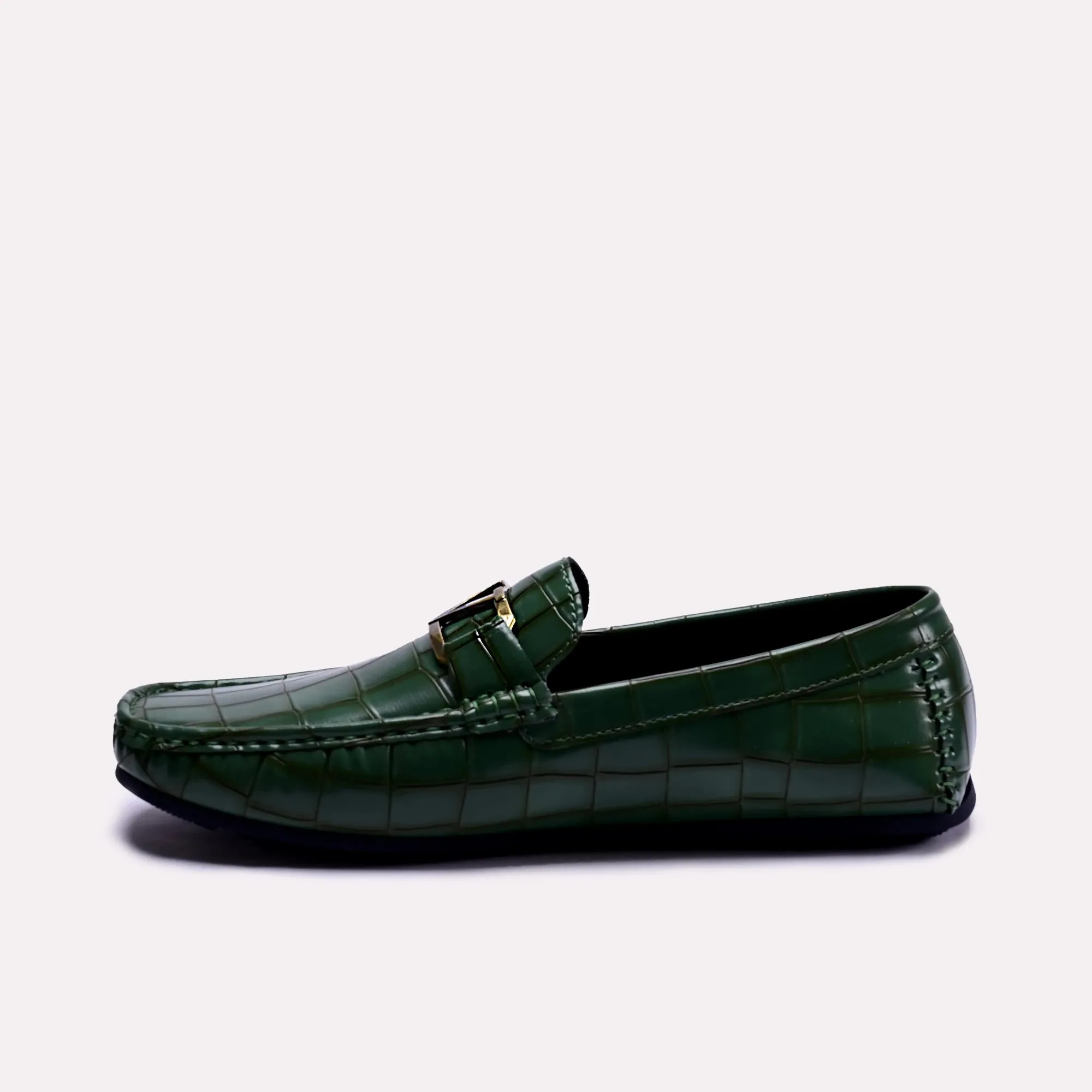 Davis Green Textured Loafers 0130784