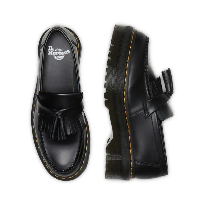 Dr Martens Adrian Quad Black Smooth Loafer Shoes