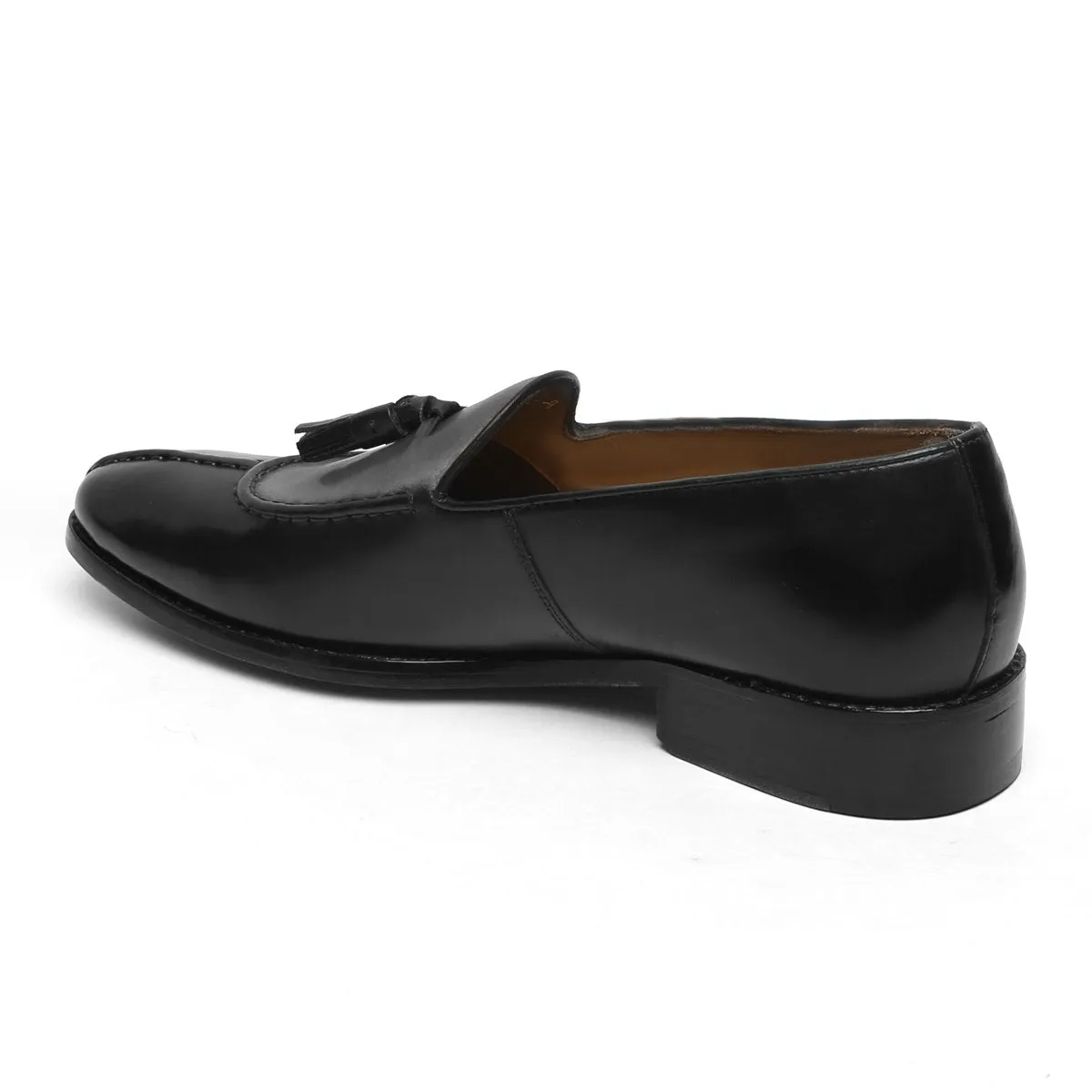 Dual Look Split Toe Tassel Slip-on Grey-Black Leather Shoes