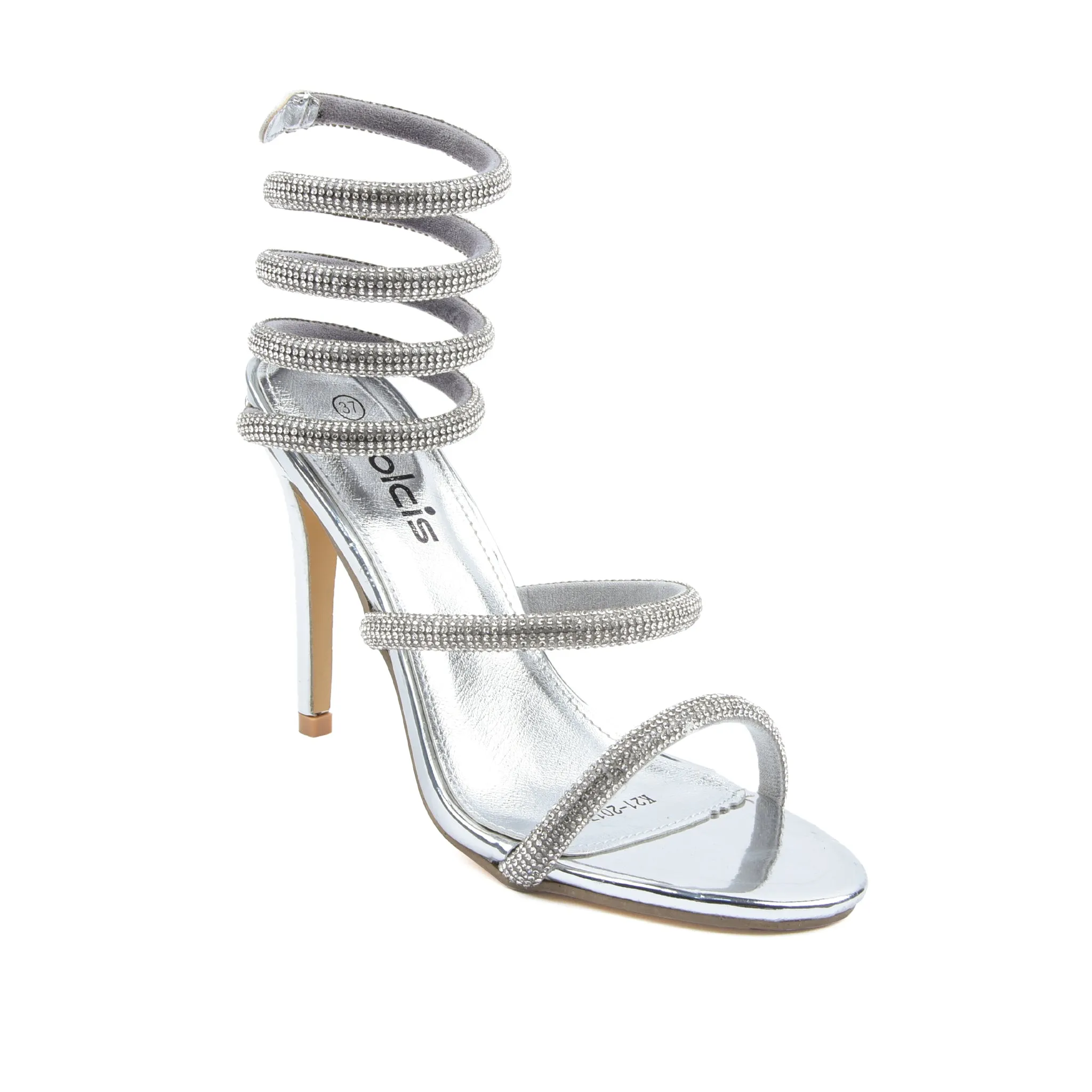 Elegant Silver Strappy High Heels for Special Occasions | 210G-S Dolcis