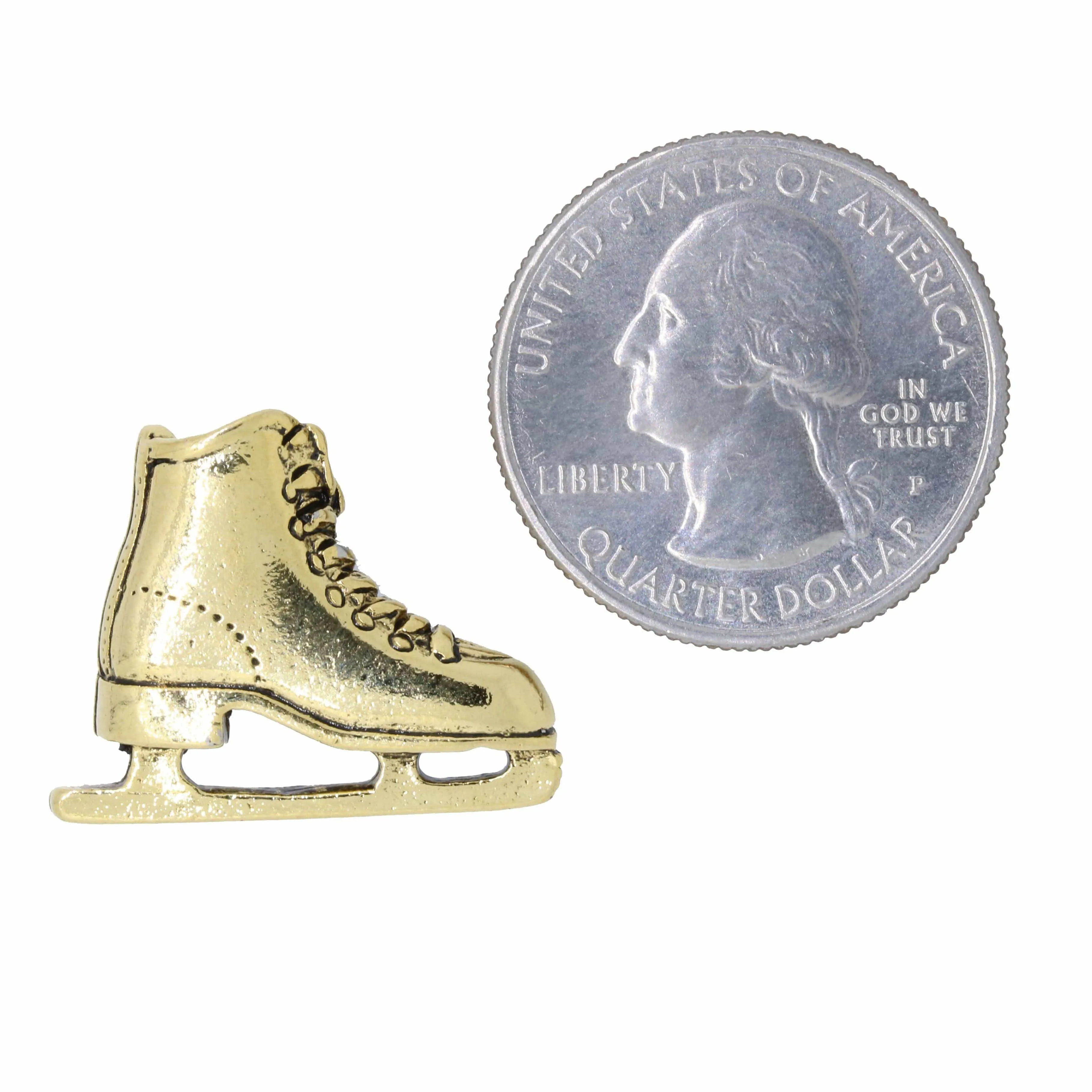 Figure Skate Gold Lapel Pin