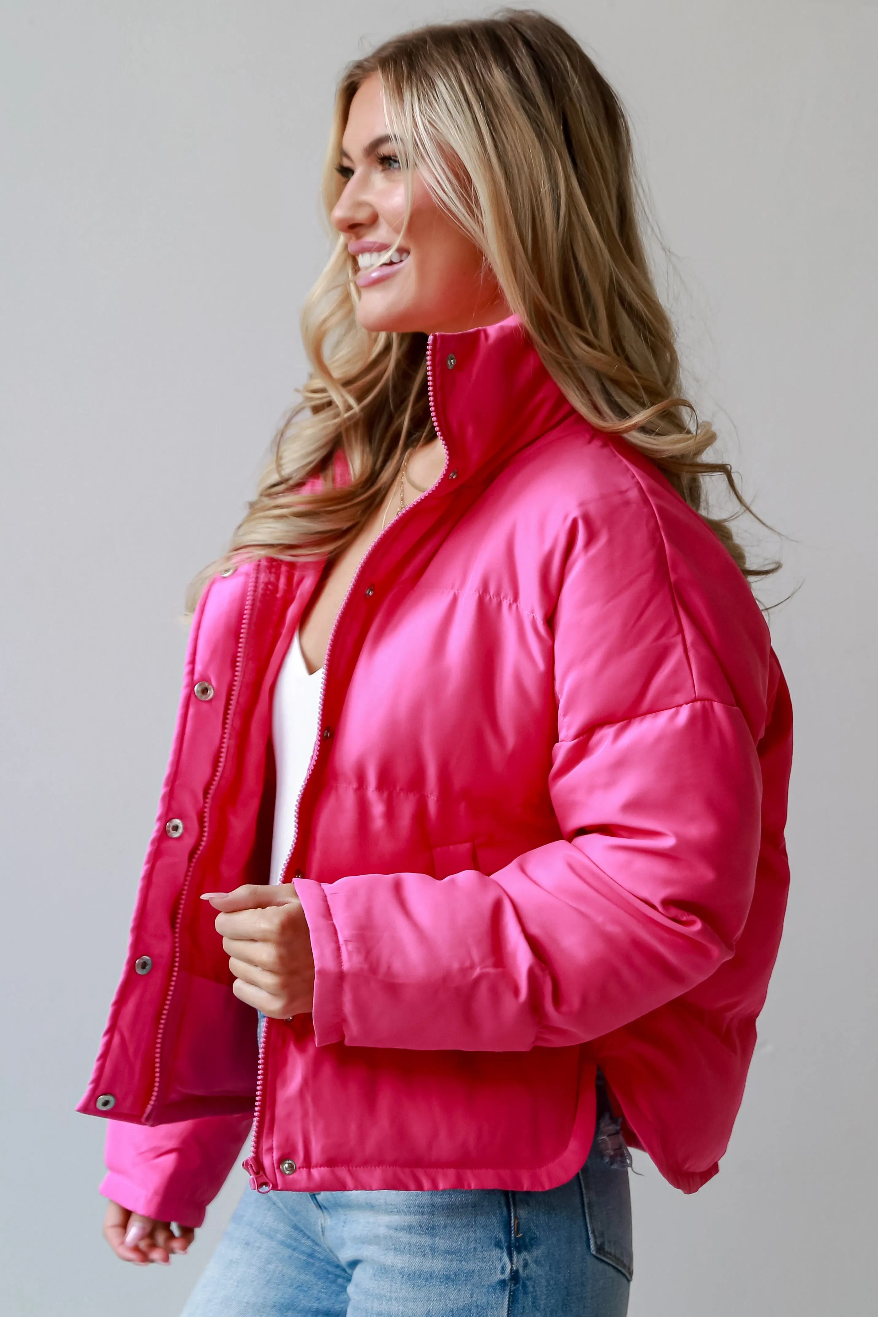 FINAL SALE - Trendy Coziness Pink Puffer Jacket