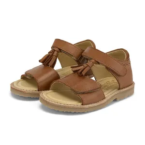 Flo Tassel Kids Sandal Tan Burnished Leather