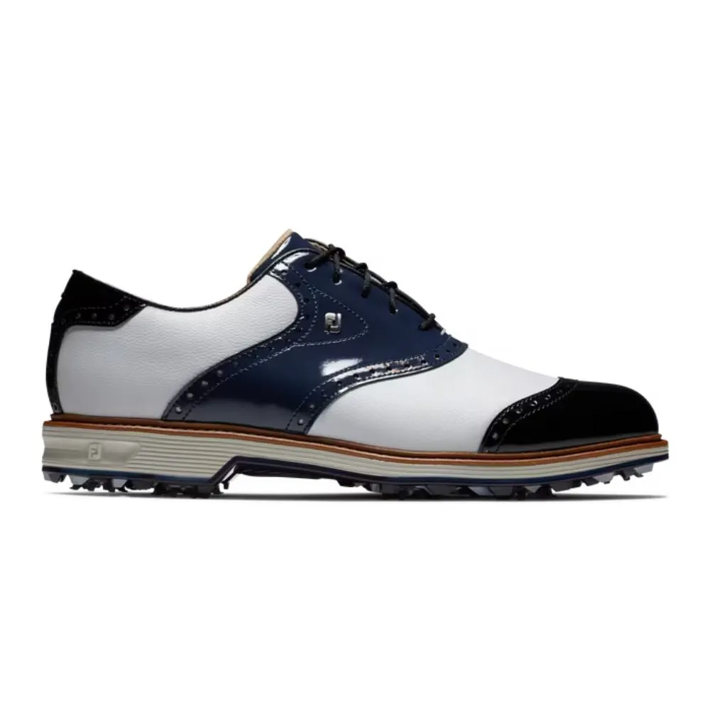 Footjoy Premiere Series Wilcox Spiked Golf Shoes - White Navy Black 54323