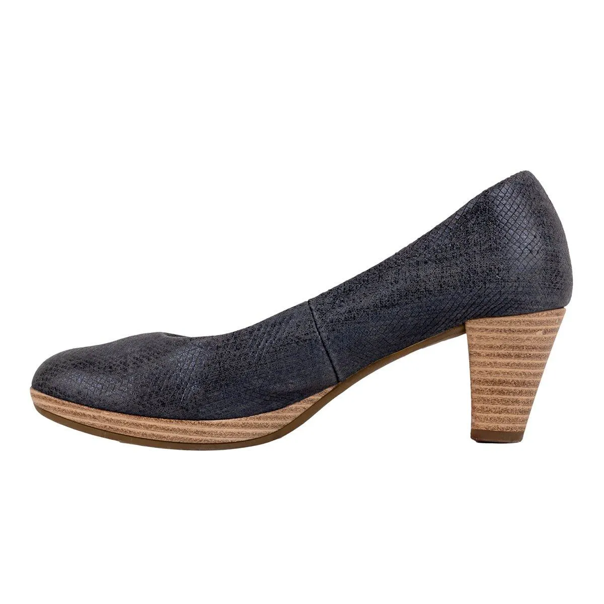 Gabor Slipon Court Pump High-Heel Shoes Leather Blue Colour For Women