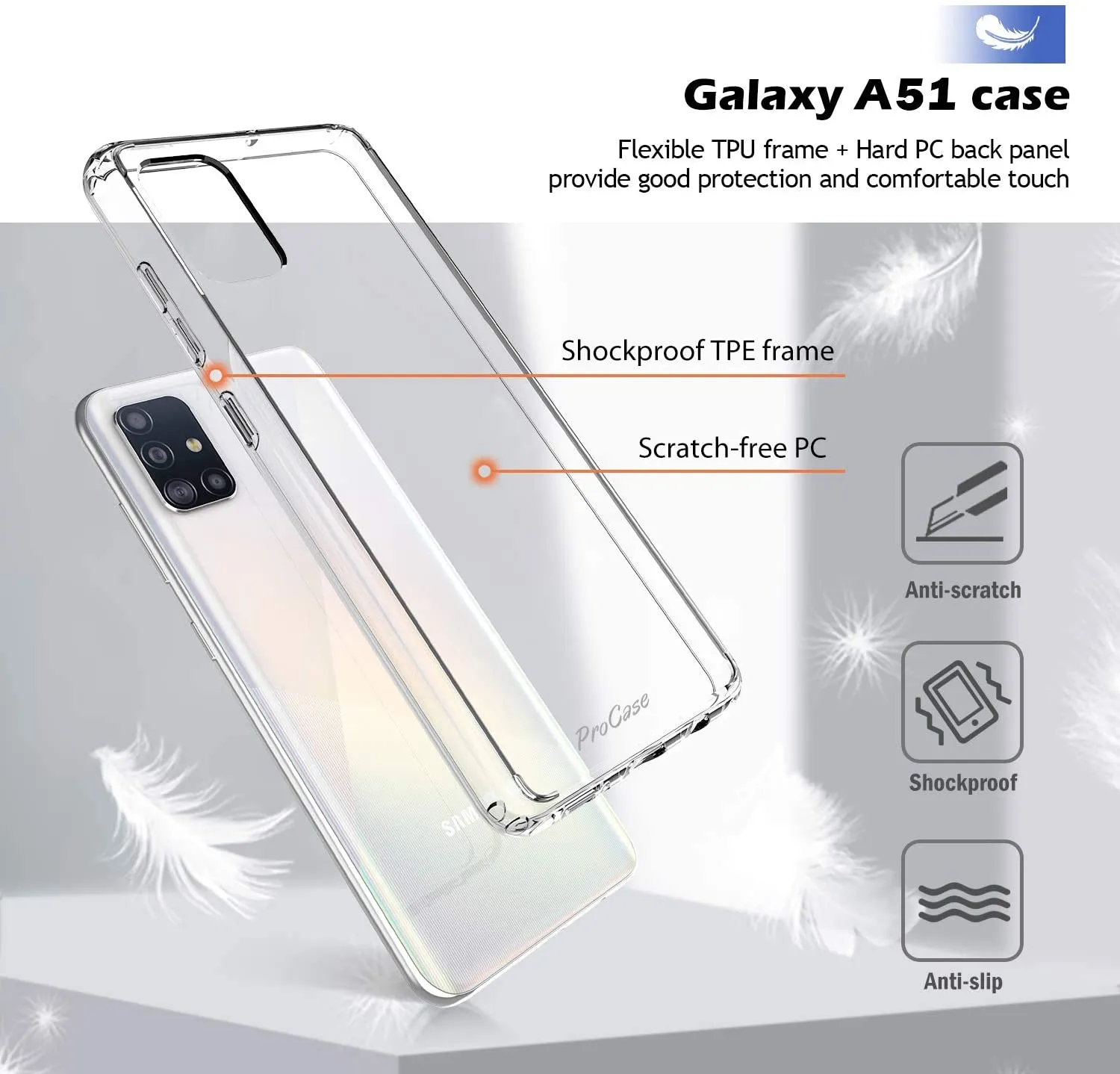 Galaxy A51 (4G Version) Ultra 6.5" Protection Clear Case | ProCase